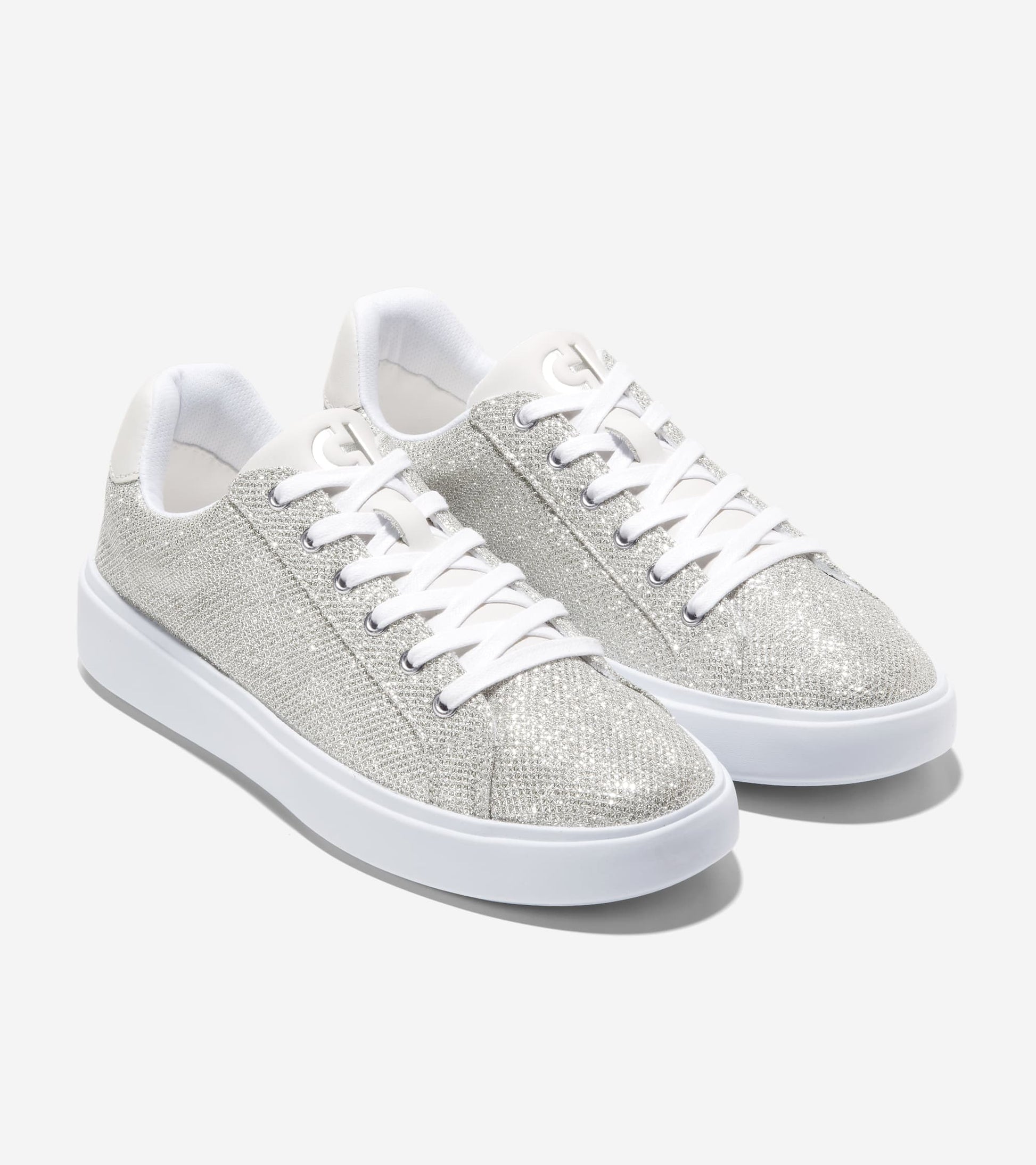W29125:SILVER GLITTER MESH/OPTIC WHITE