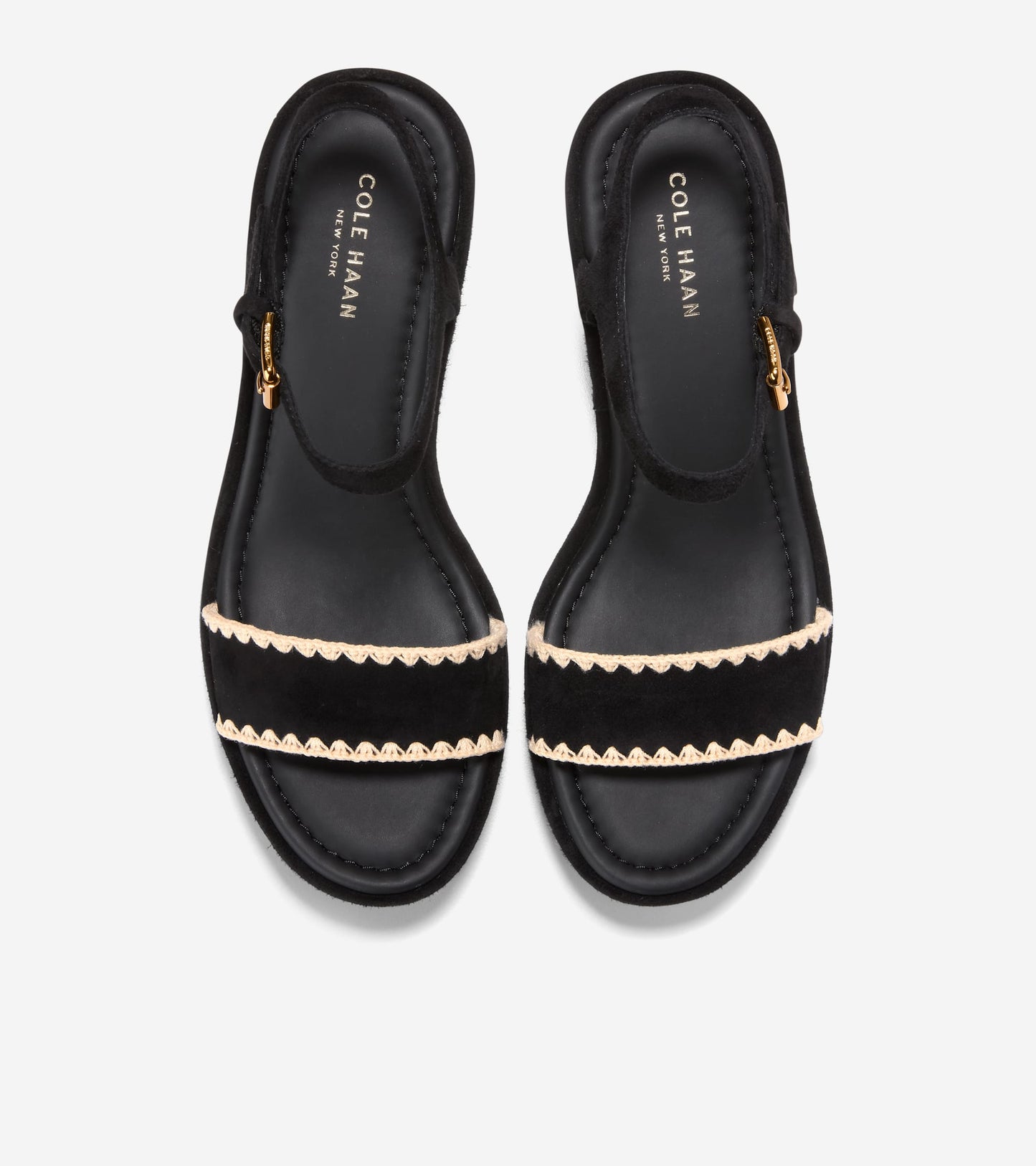 W36996:BLACK SUEDE / RAFFIA