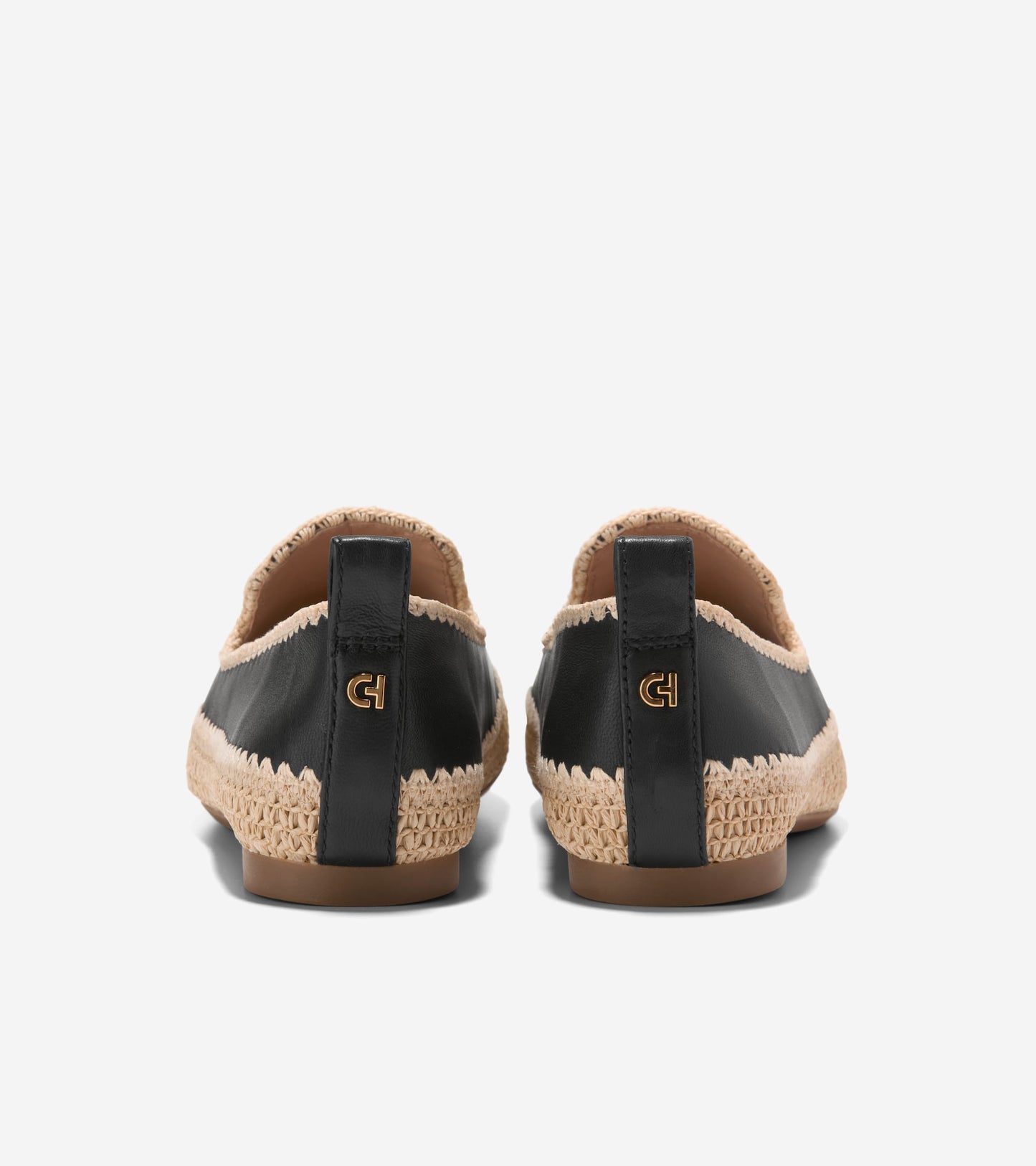 W34991:BLACK LEATHER / RAFFIA