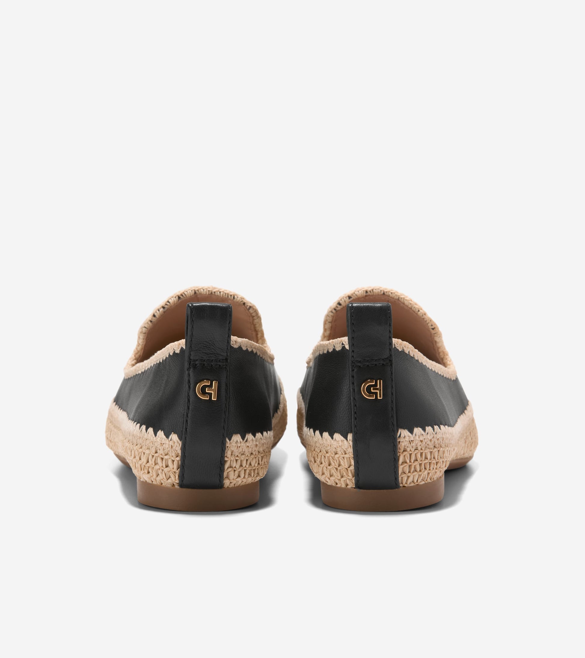 W34991:BLACK LEATHER / RAFFIA