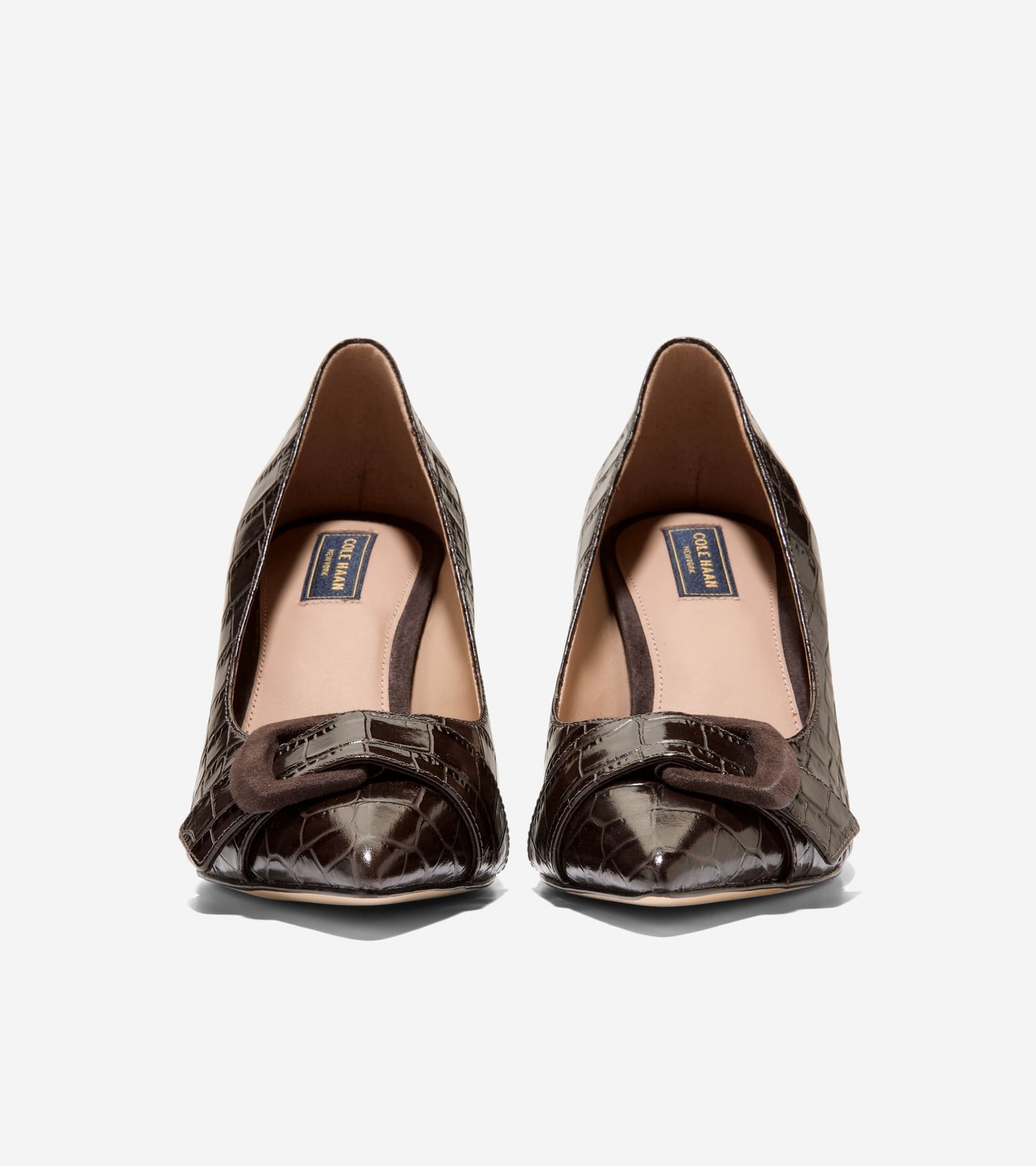 W38020:CH DARK CHOCOLATE CROC PRINT LEATHER / CH DARK CHOCOLATE SUEDE