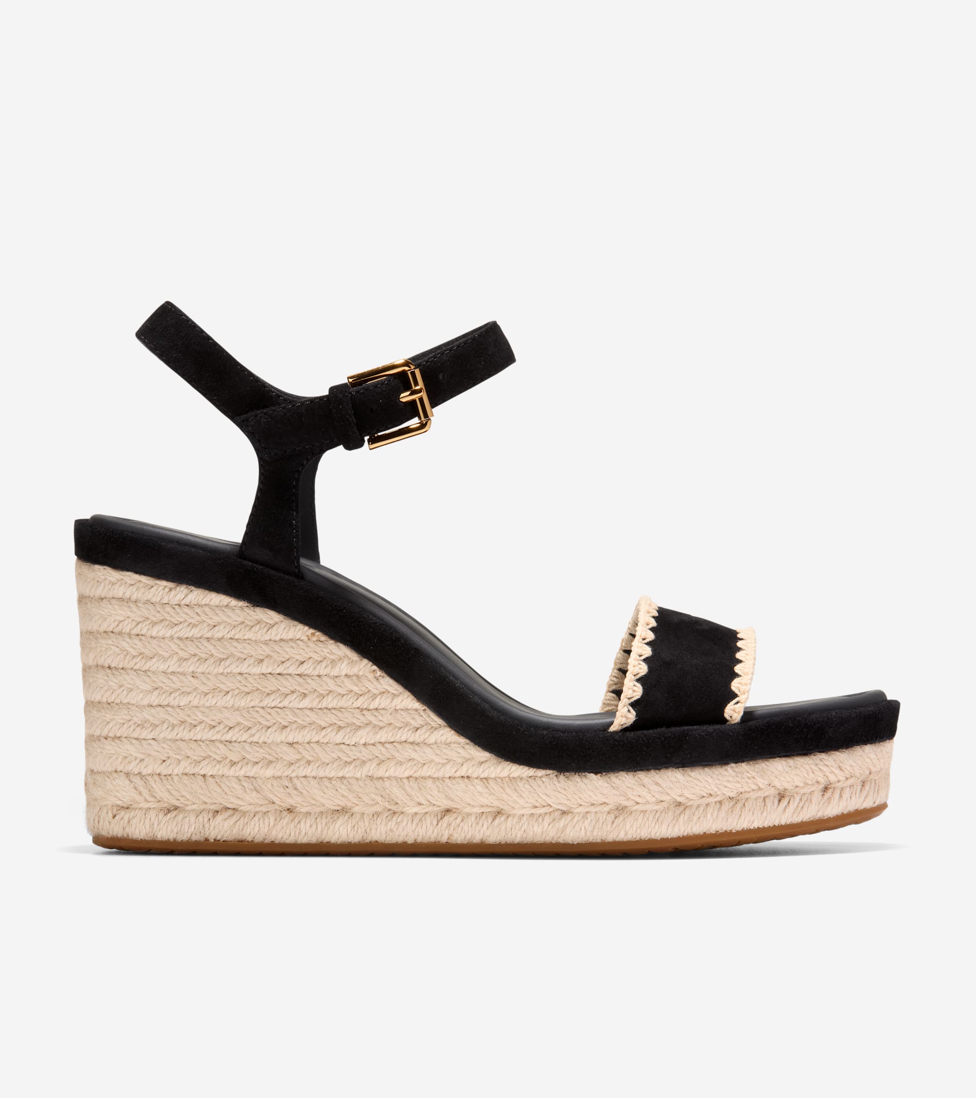 W36996:BLACK SUEDE / RAFFIA