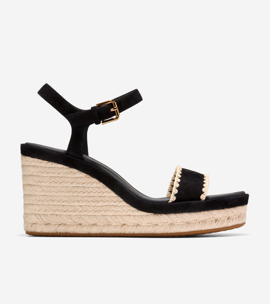 W36996:BLACK SUEDE / RAFFIA
