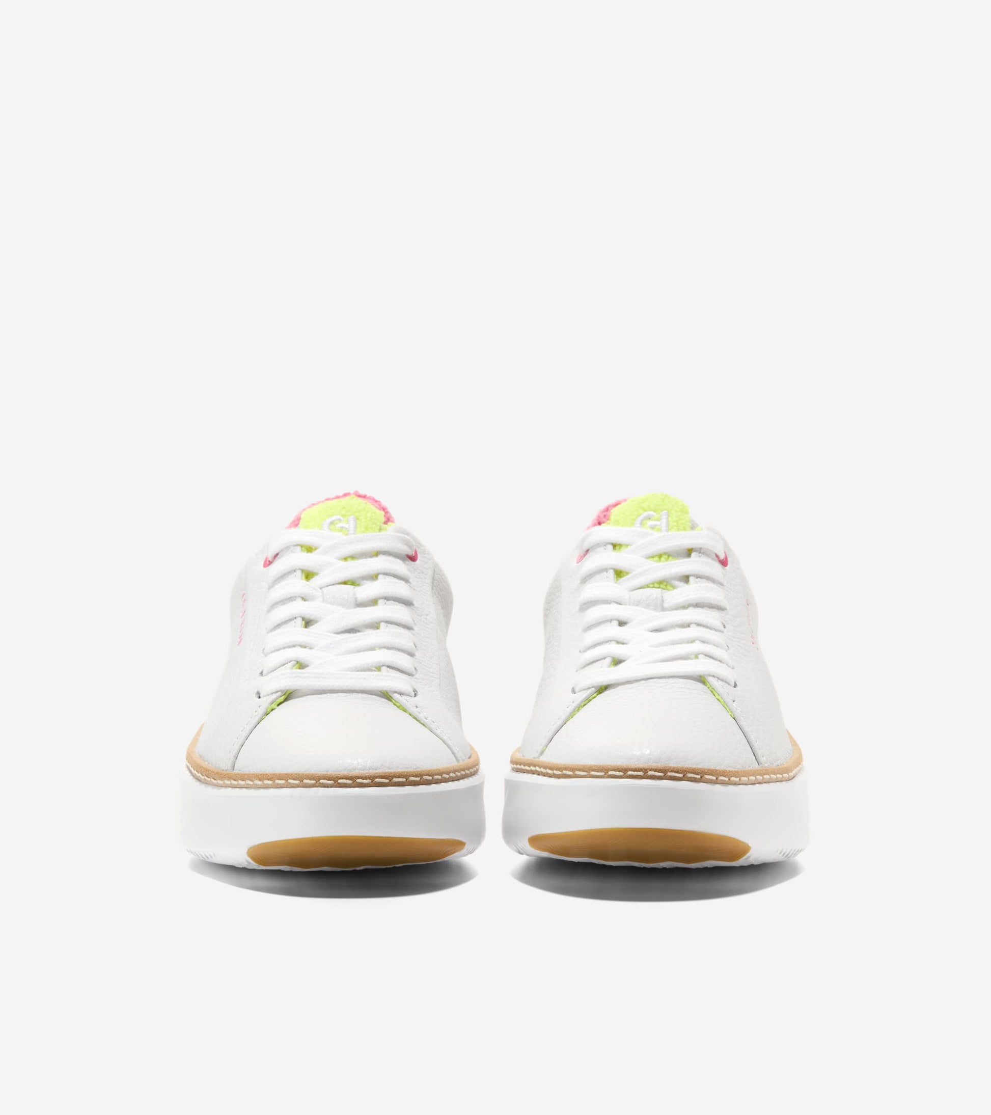 W30032:OPTIC WHITE TUMBLED LEATHER/CAMELIA ROSE TERRY