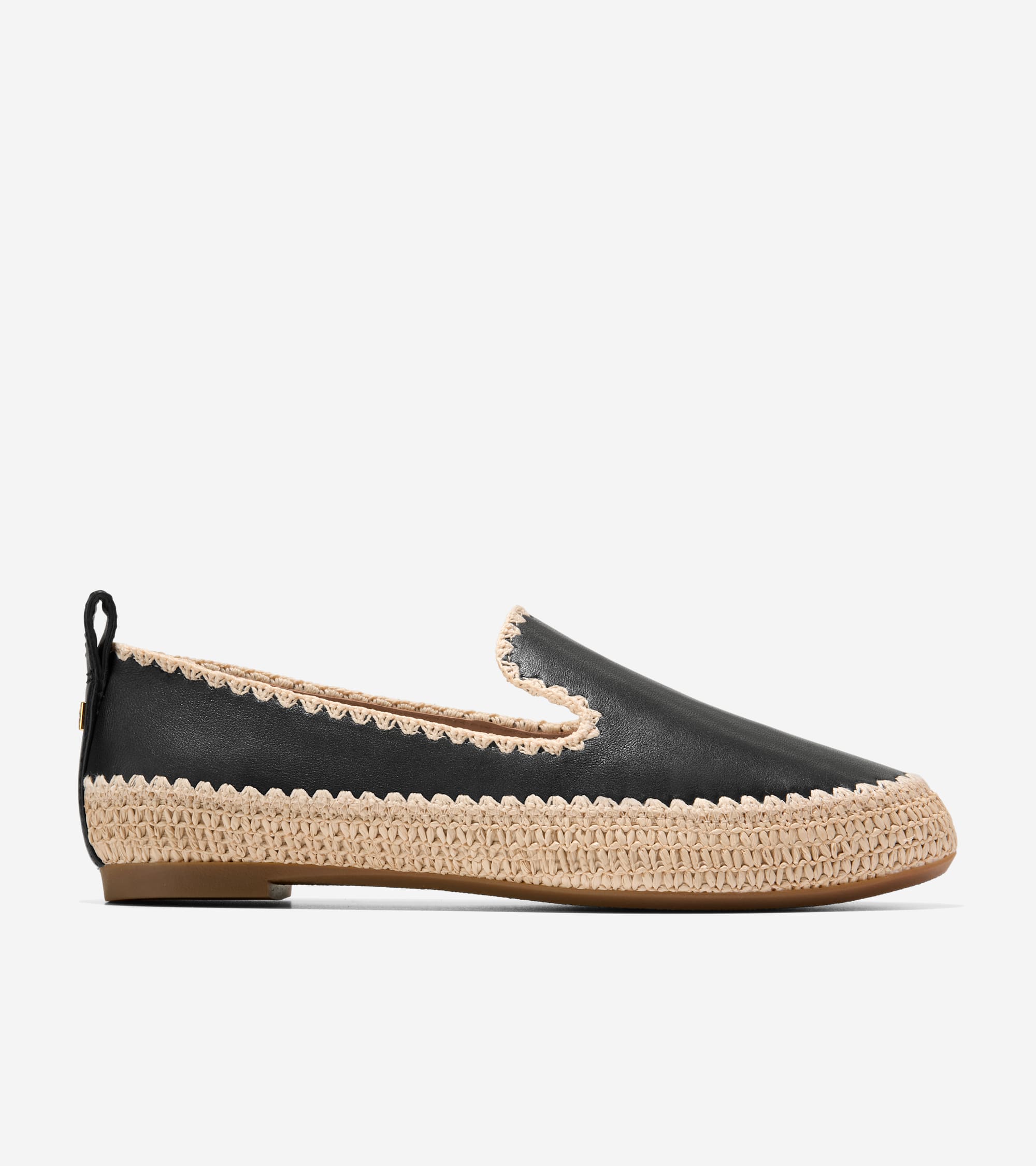 W34991:BLACK LEATHER / RAFFIA