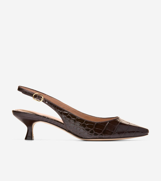 W36869:CH DK CHOCOLATE CROC PRINT LEATHER