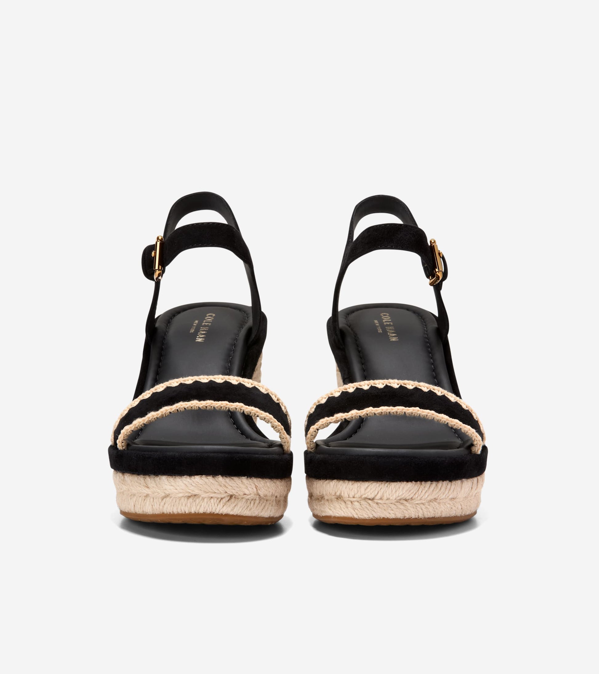 W36996:BLACK SUEDE / RAFFIA