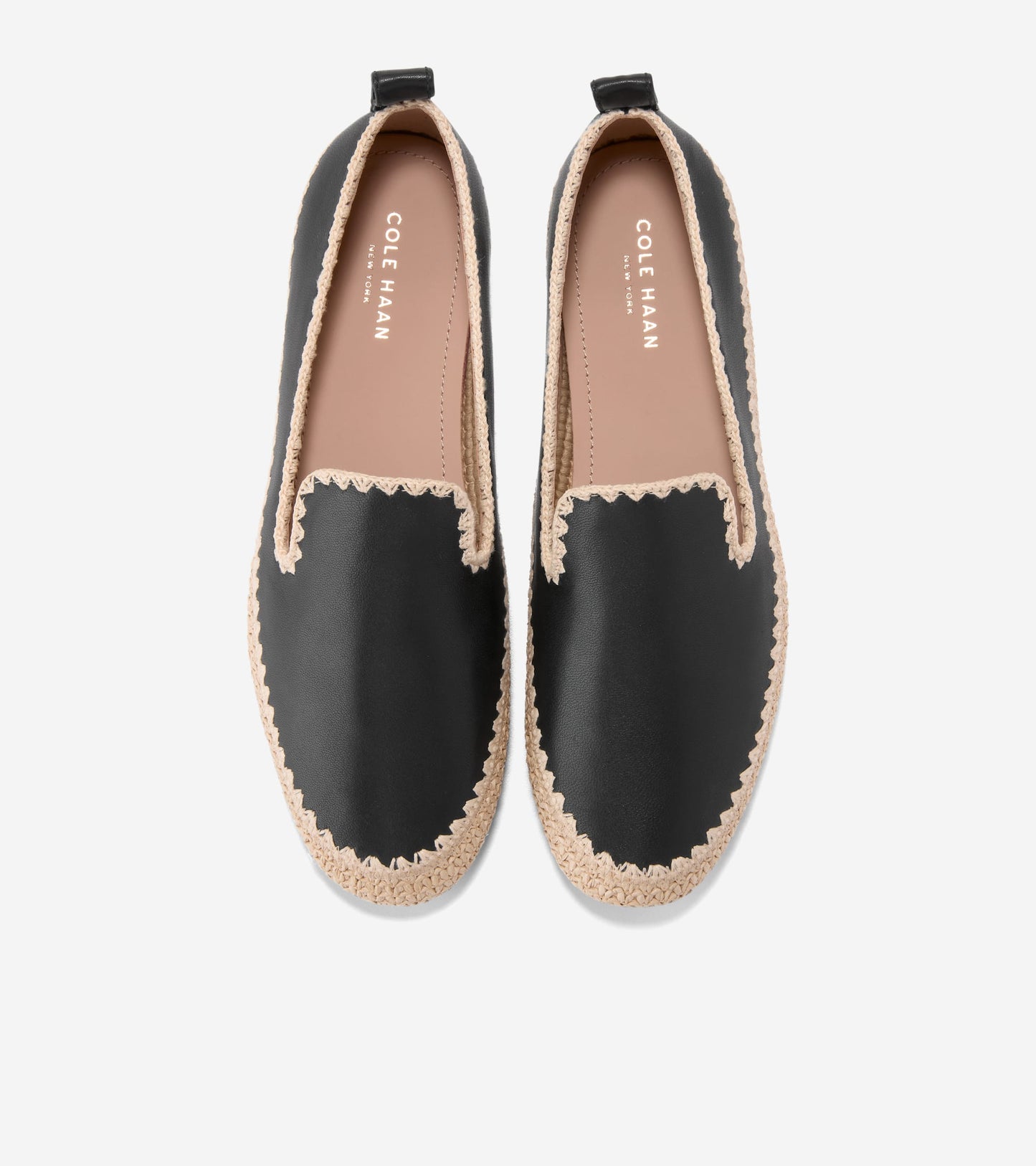 W34991:BLACK LEATHER / RAFFIA