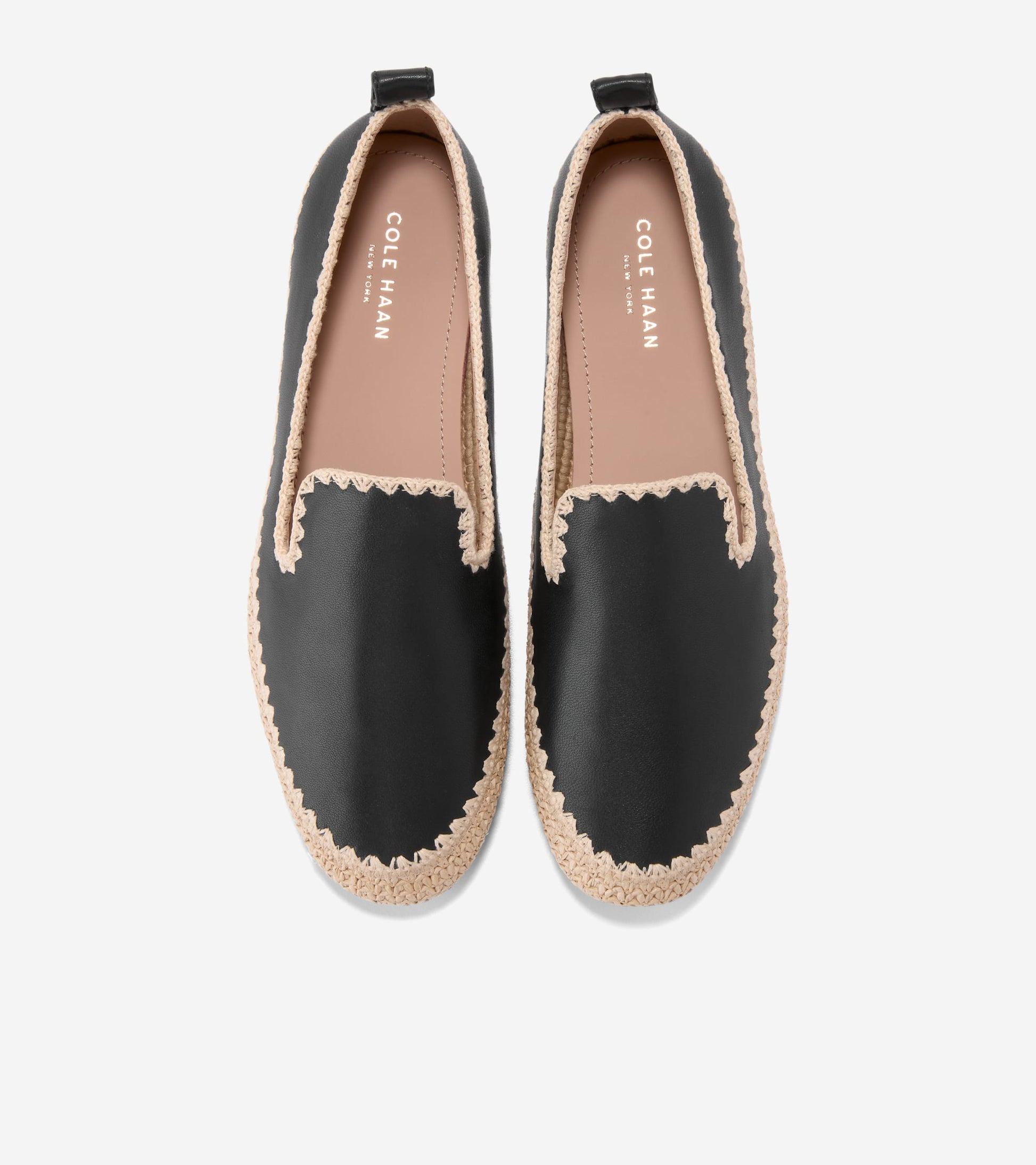 W34991:BLACK LEATHER / RAFFIA