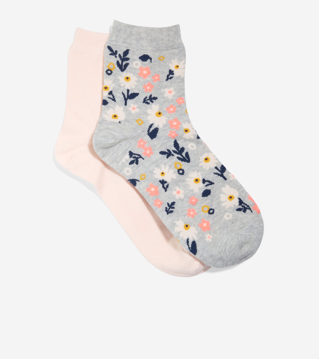 2-Pair Floral Short Crew Socks